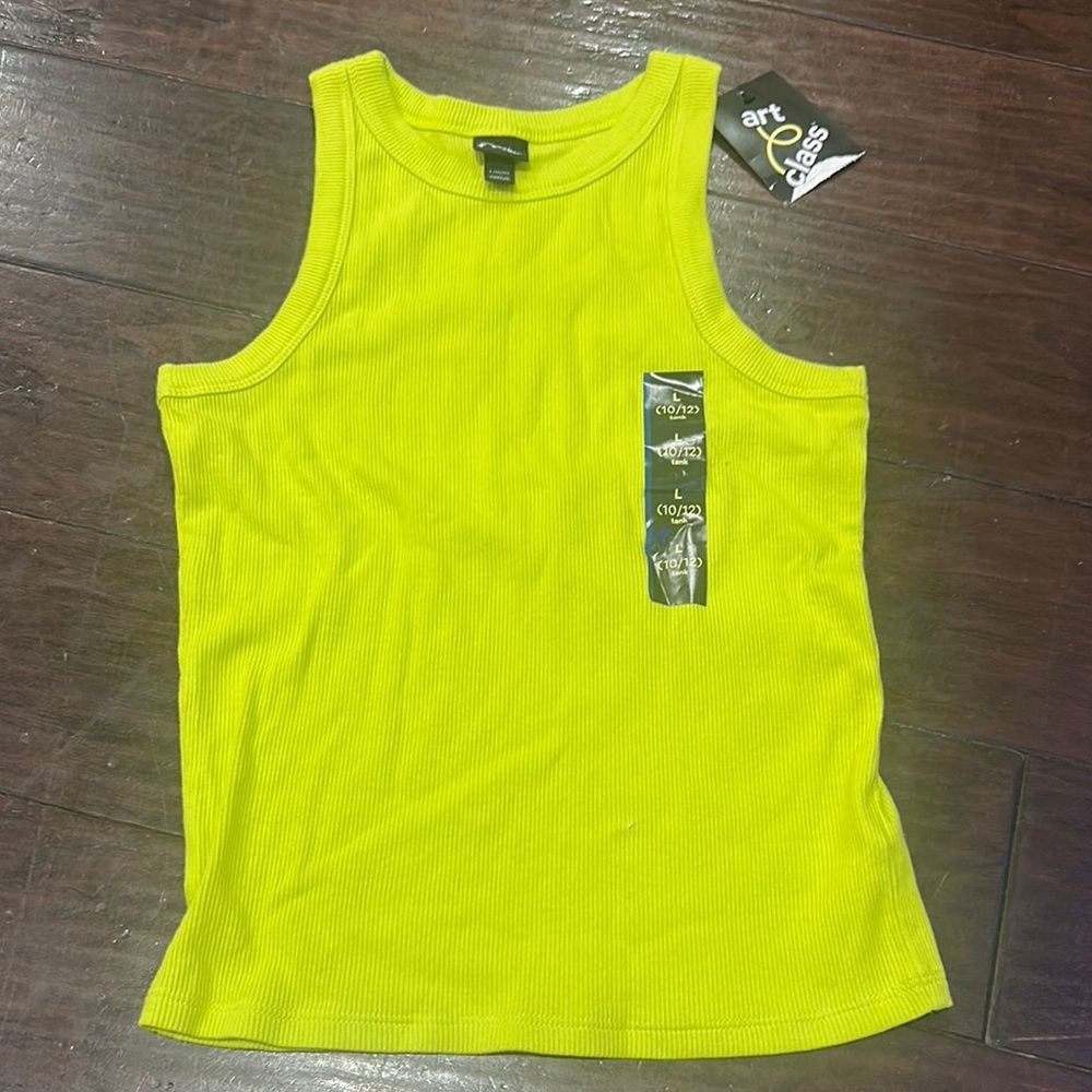 Art Class Green Tank Top Lightweight Sleeveless
